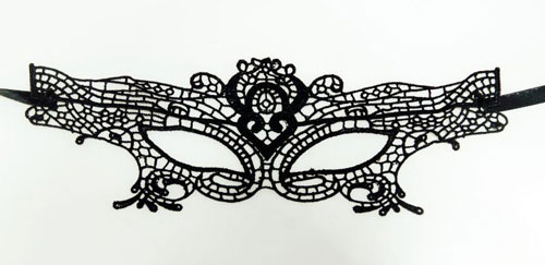 Openwork Lace Veil Mask Sexig svart Prom Party - 3