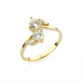 18K Guldfyllda Guld gulddoublé Filled CZ Ring #16