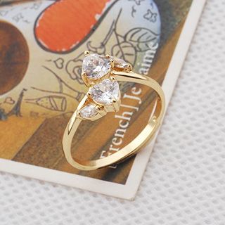 18K Guldfyllda Guld gulddoublé Filled CZ Ring #16 - 2