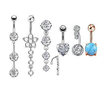 Navelpiercingar  6 st / set 