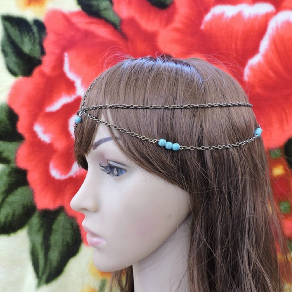 Kvinnor hårband Kedjor diadem - 4