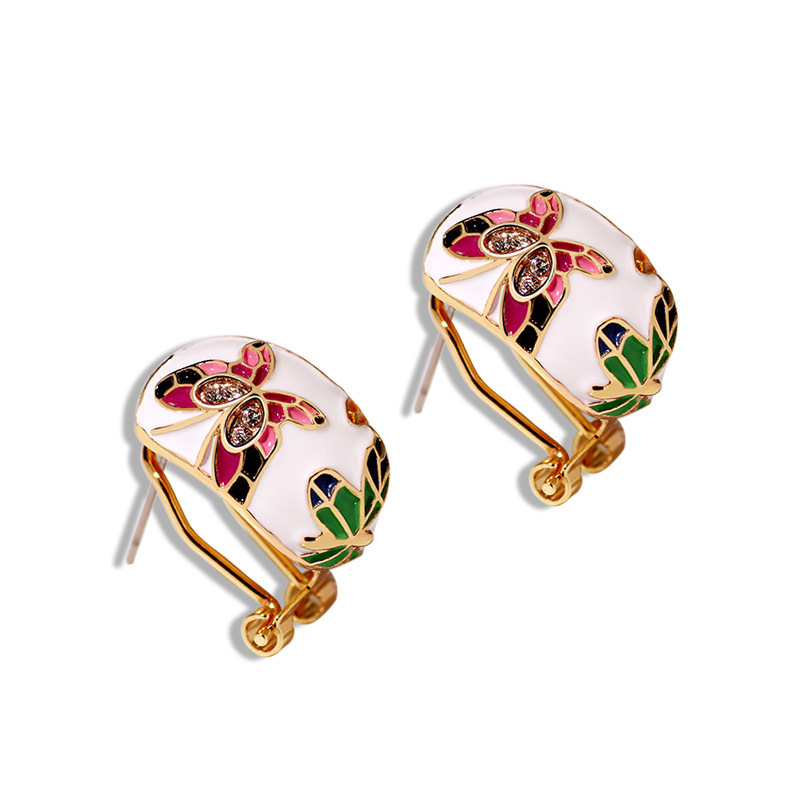 Europe Vintage Enamel Necklace Earrings Jewelry Sets - 3