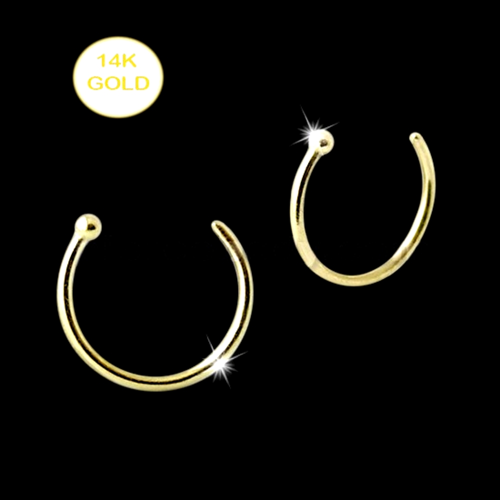 14K guld Näsa Hoop ring Öronpiercingar - 3