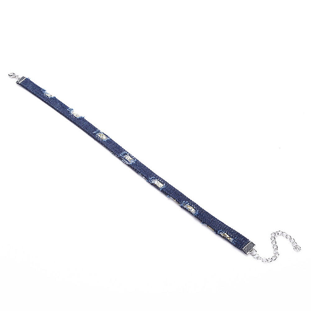 Necklaces Choker Vintage 3Pcs/Set Denim Blue  - 3