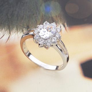 18K Vitguld Guldfyllda gulddoublé Filled CZ Ring
