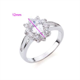 18K Vitguld Guldfyllda gulddoublé Filled CZ Ring - 2