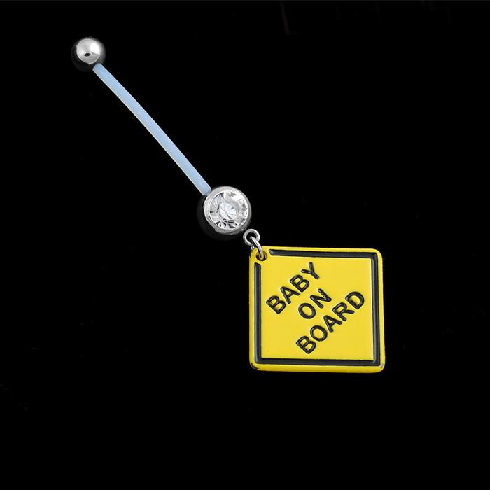 Navelsmycken graviditet graviditet Moderskap 14G Bio Flexibel CZ Navelnavelring - 4