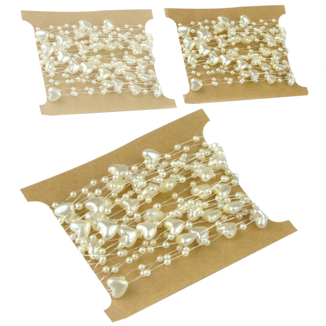 5m artificial Heart pearls chain Wedding decoration hair accessories