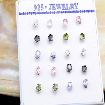 925 Silver CZ Öronpiercingar smycken 1st - 3