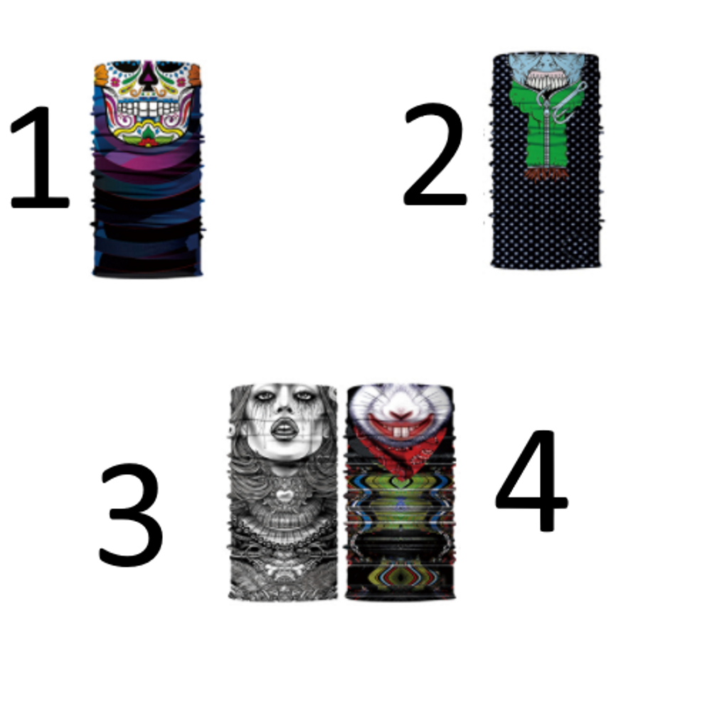3D Skalle halsduk halv ansiktsmask vindtät Bandana 