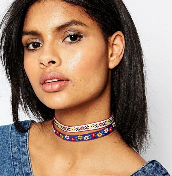 Halsband choker blomma - 4