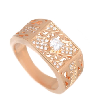 18K Guldfyllda Guld Filled gulddoublé Ring CZ
