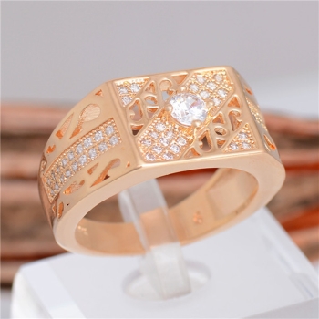 18K Guldfyllda Guld Filled gulddoublé Ring CZ - 2