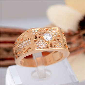 18K Guldfyllda Guld Filled gulddoublé Ring CZ - 3