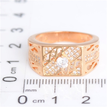 18K Guldfyllda Guld Filled gulddoublé Ring CZ - 4