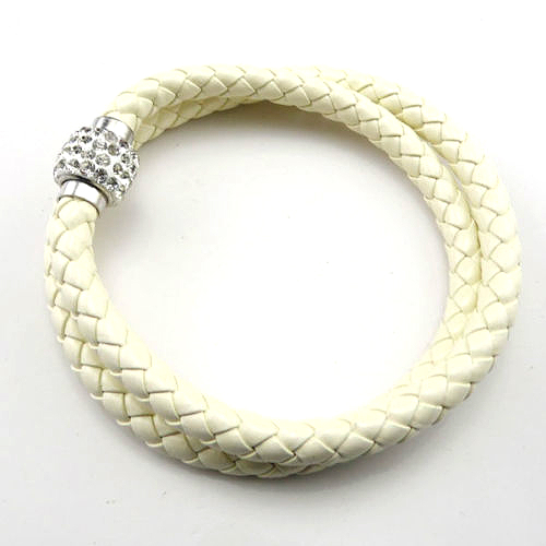 Leather Punk Magnetic Rhinestone Buckle necklace, double Bracelet 