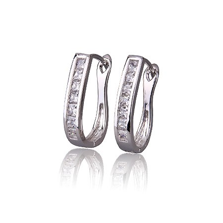 18k WHITE Gold Filled Lady Earrings CZ