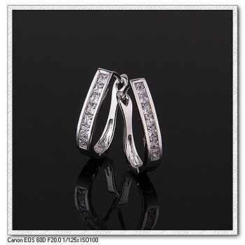 18k WHITE Gold Filled Lady Earrings CZ
