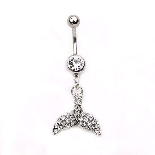 Navel Piercing Whale Tail  