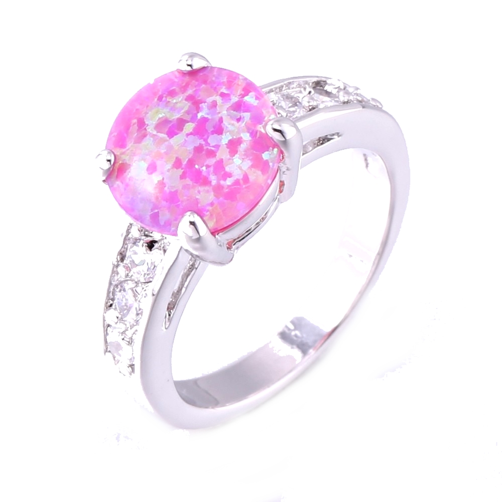 Silver FILLED RING PINK Fire Opal 
