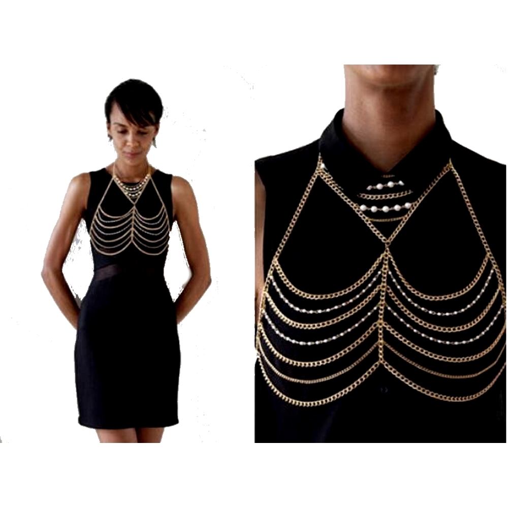 Wedding Necklace Body Chain Pearl