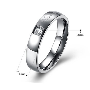 Rostfritt stål ring  CZ