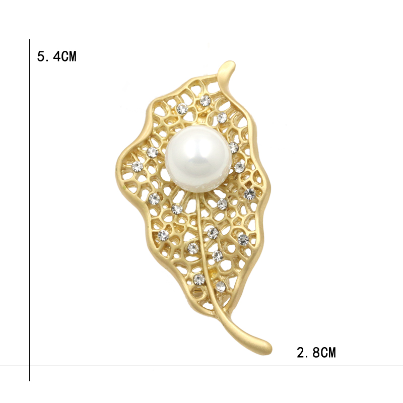 Brosch Kristall pärla SILVER/GULD - 4
