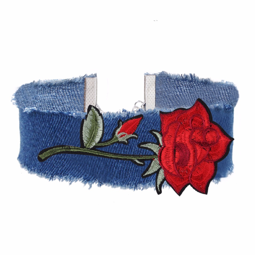 Vintage necklace Blue Jeans Flower 
