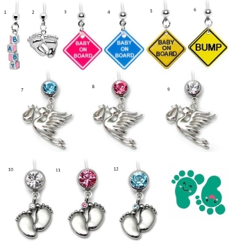 14G Bio Flexible CZ Belly Button Ring Navel Ring  Pregnancy Maternity