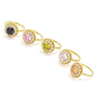18K Gold Filled CZ Ring Champagne
