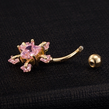 Gold Plated Navel Belly Button Ring Body Piercing - 4