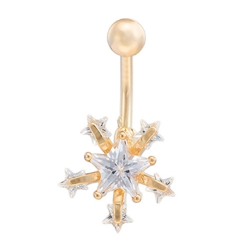 Gold Plated Navel Belly Button Ring Body Piercing - 3