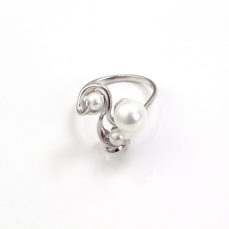 18K White Gold Filled Pearl RING - 3
