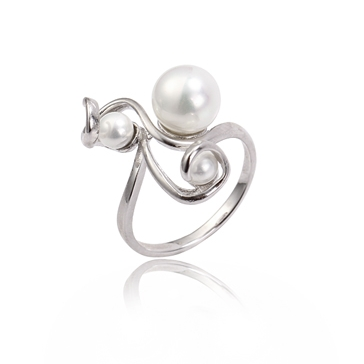 18K White Gold Filled Pearl RING