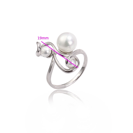 18K White Gold Filled Pearl RING - 2