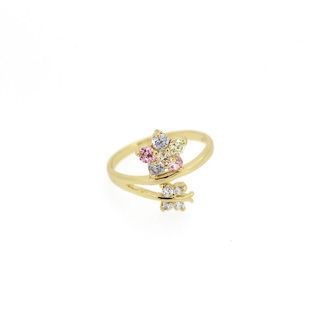 18K Guldfyllda Guld gulddoublé Filled CZ Ring #16 - 3