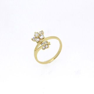 18K Guldfyllda Guld gulddoublé Filled CZ Ring #16 - 4