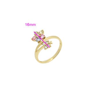 18K Guldfyllda Guld gulddoublé Filled CZ Ring #16 - 2