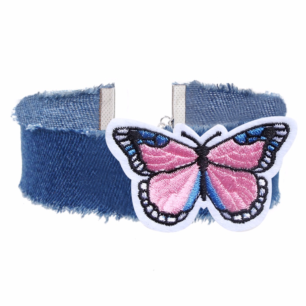 Vintage necklace Blue Jeans Butterfly 