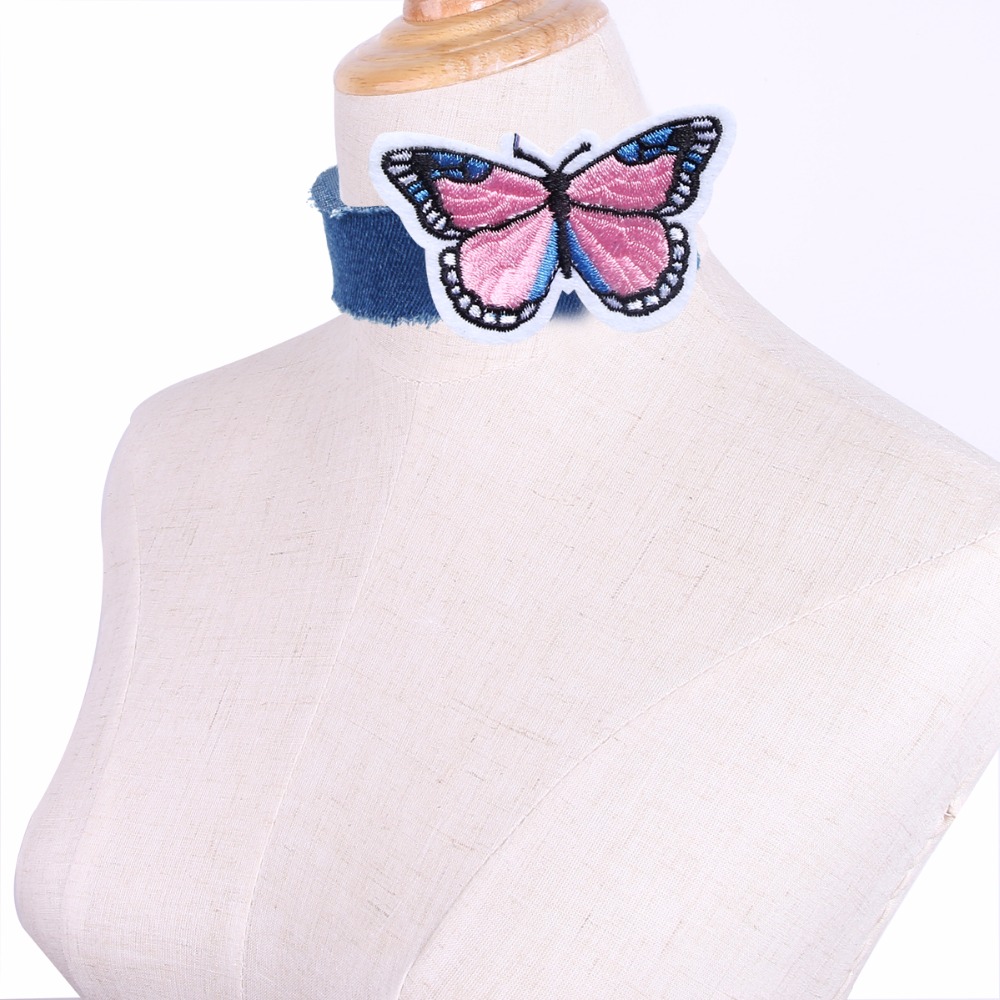 Vintage necklace Blue Jeans Butterfly  - 6