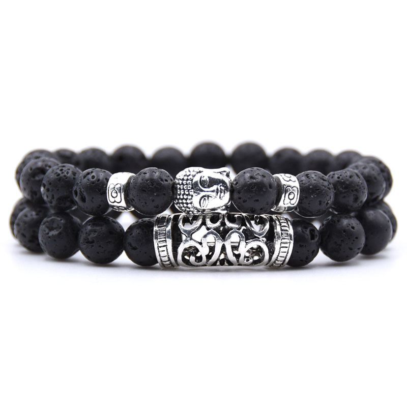 2 st / set naturliga stenar armband 