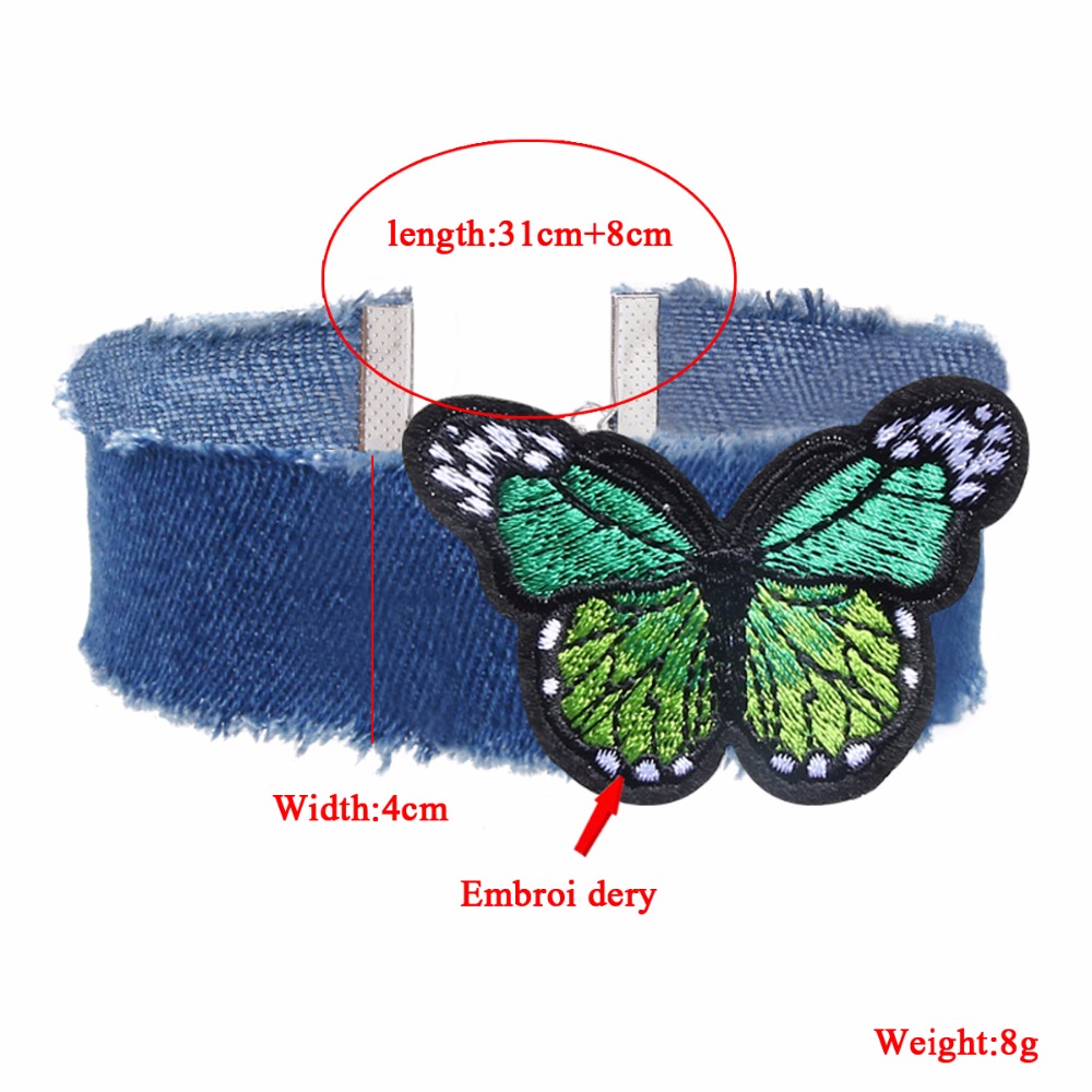 Vintage necklace Blue Jeans Butterfly  - 6
