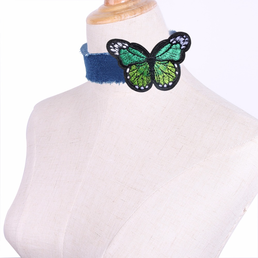Vintage necklace Blue Jeans Butterfly  - 5