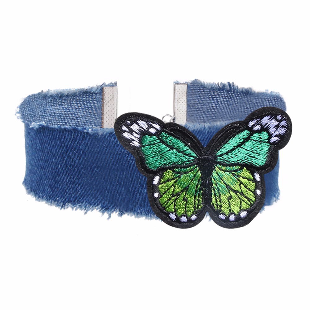 Vintage necklace Blue Jeans Butterfly 
