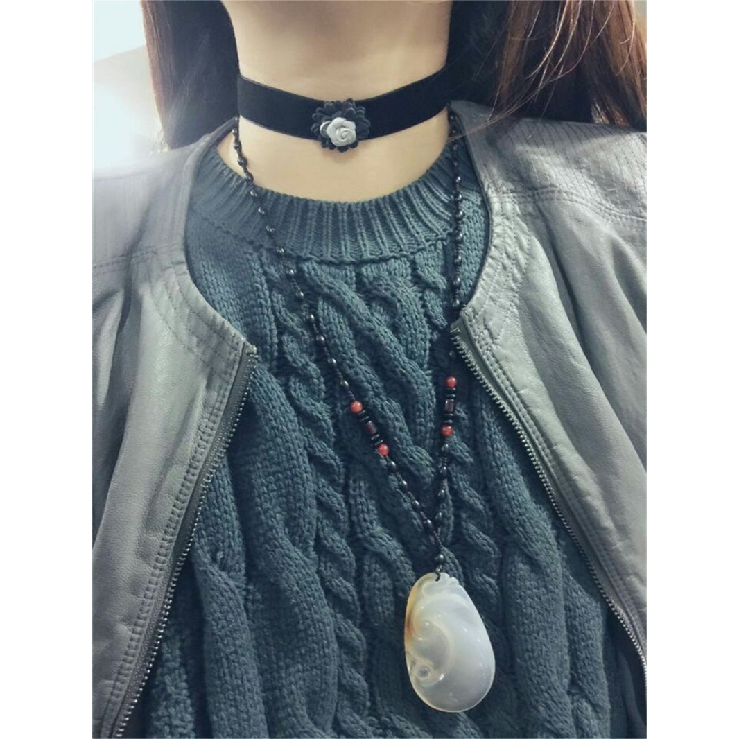 Halsband choker blomma - 8