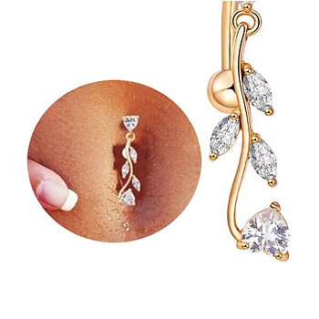 18K Gold Plated Navel Belly Button Ring Body Piercing Jewelry