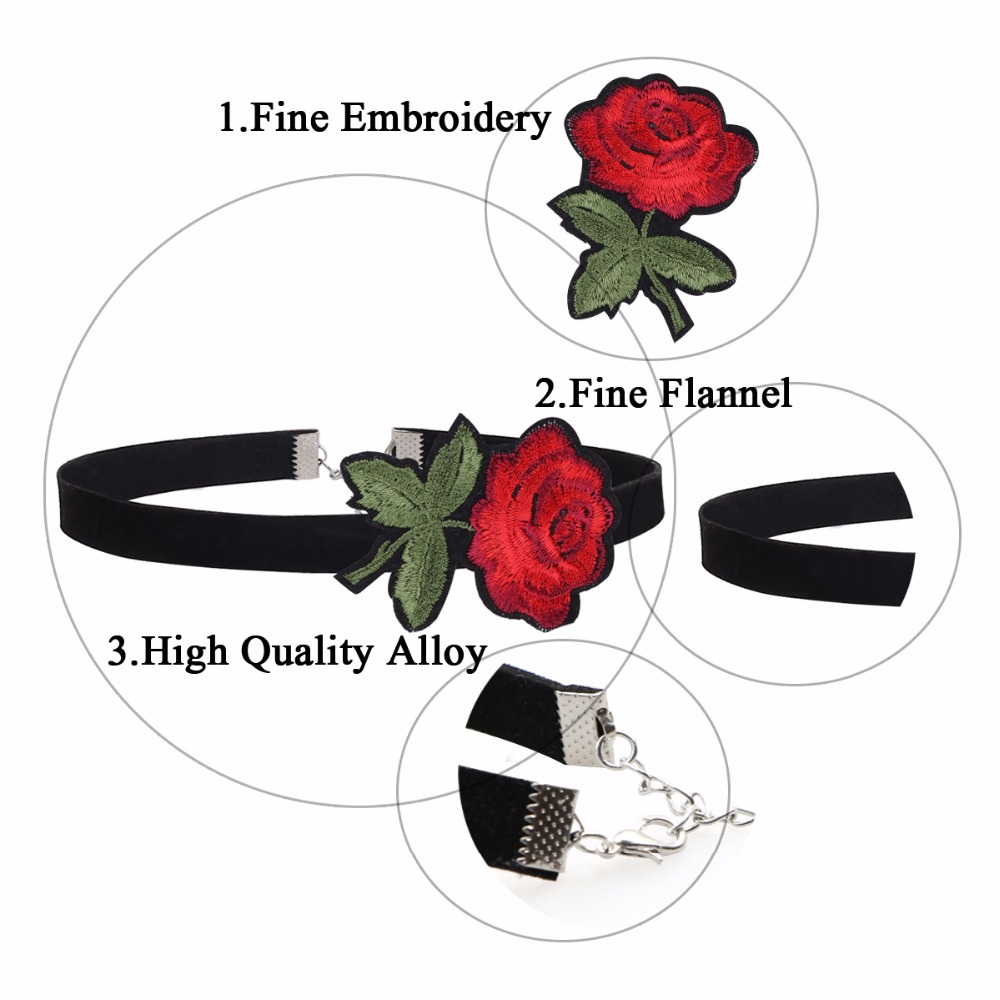 Halsband choker blomma - 6