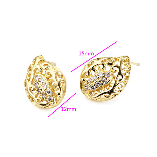 18k Gold Filled Lady Earrings CZ - 2