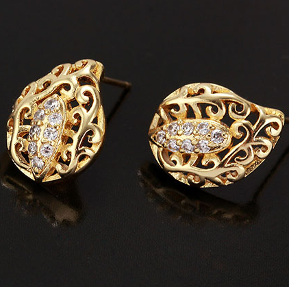18k Gold Filled Lady Earrings CZ