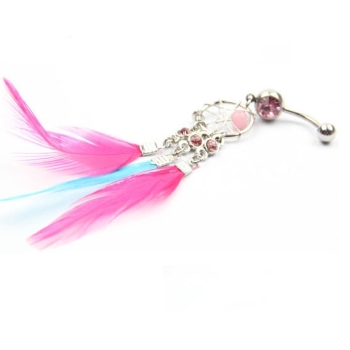 Feather Pendant Belly Button Ring Dreamcatcher Dangling Body Piercing